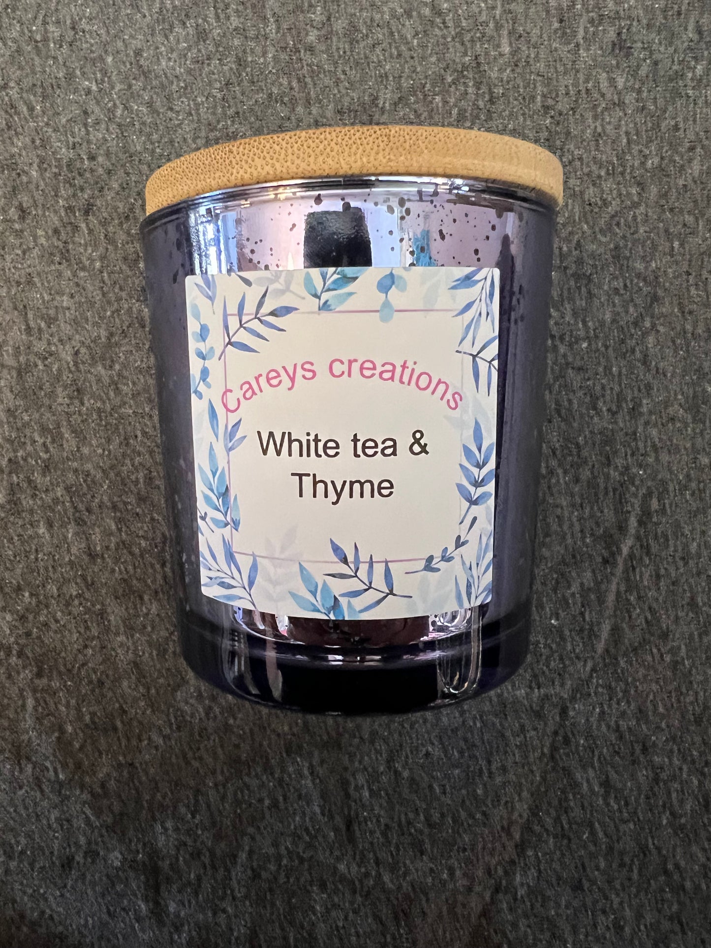 8 oz white tea & thyme soy wax candle